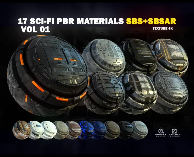 17 Sci-Fi PBR materials