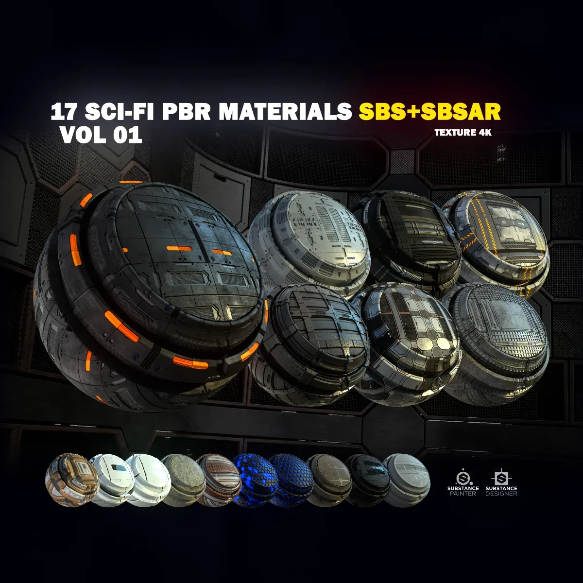 17 Sci-Fi PBR materials