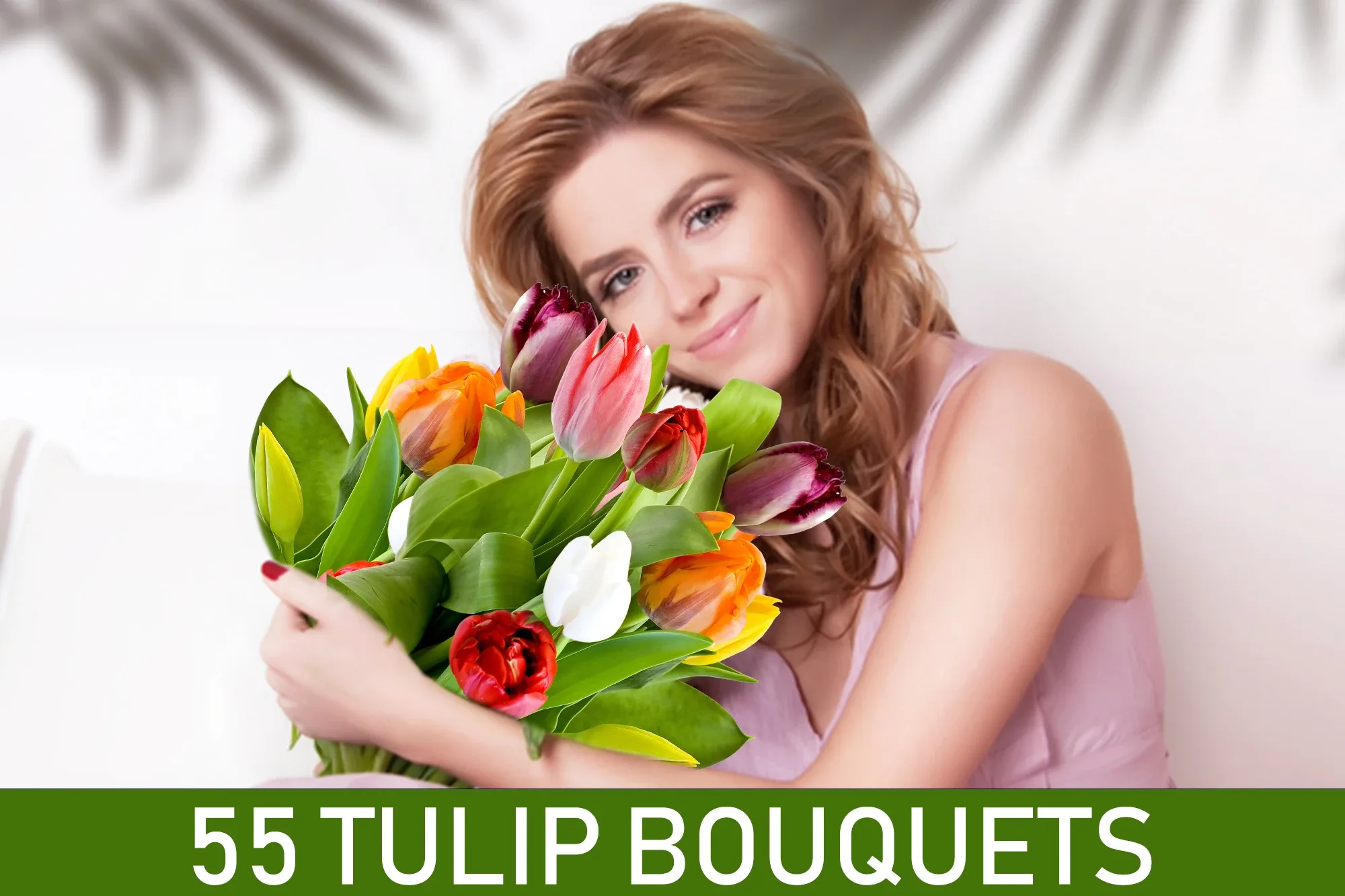 55 Tulip Bouquets Clipart, Digital Spring Bouquet, Fresh flower Clip Art, Floral season, Tulip real flowers, Photoshop overlays, PNG files