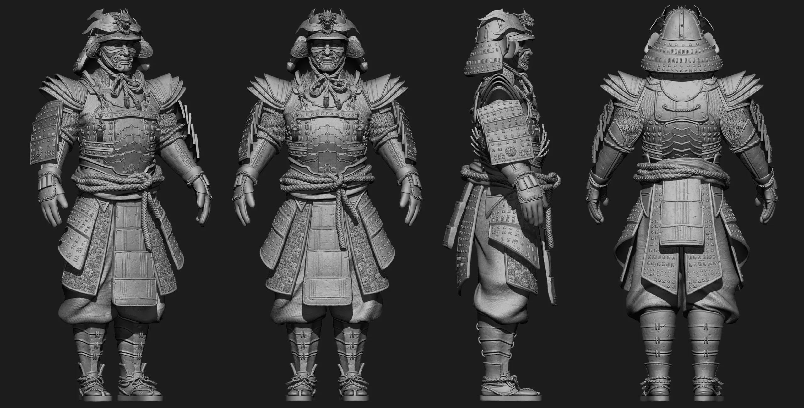 Samurai Character Sculpting Tutorial in Zbrush 2019 Highpoly