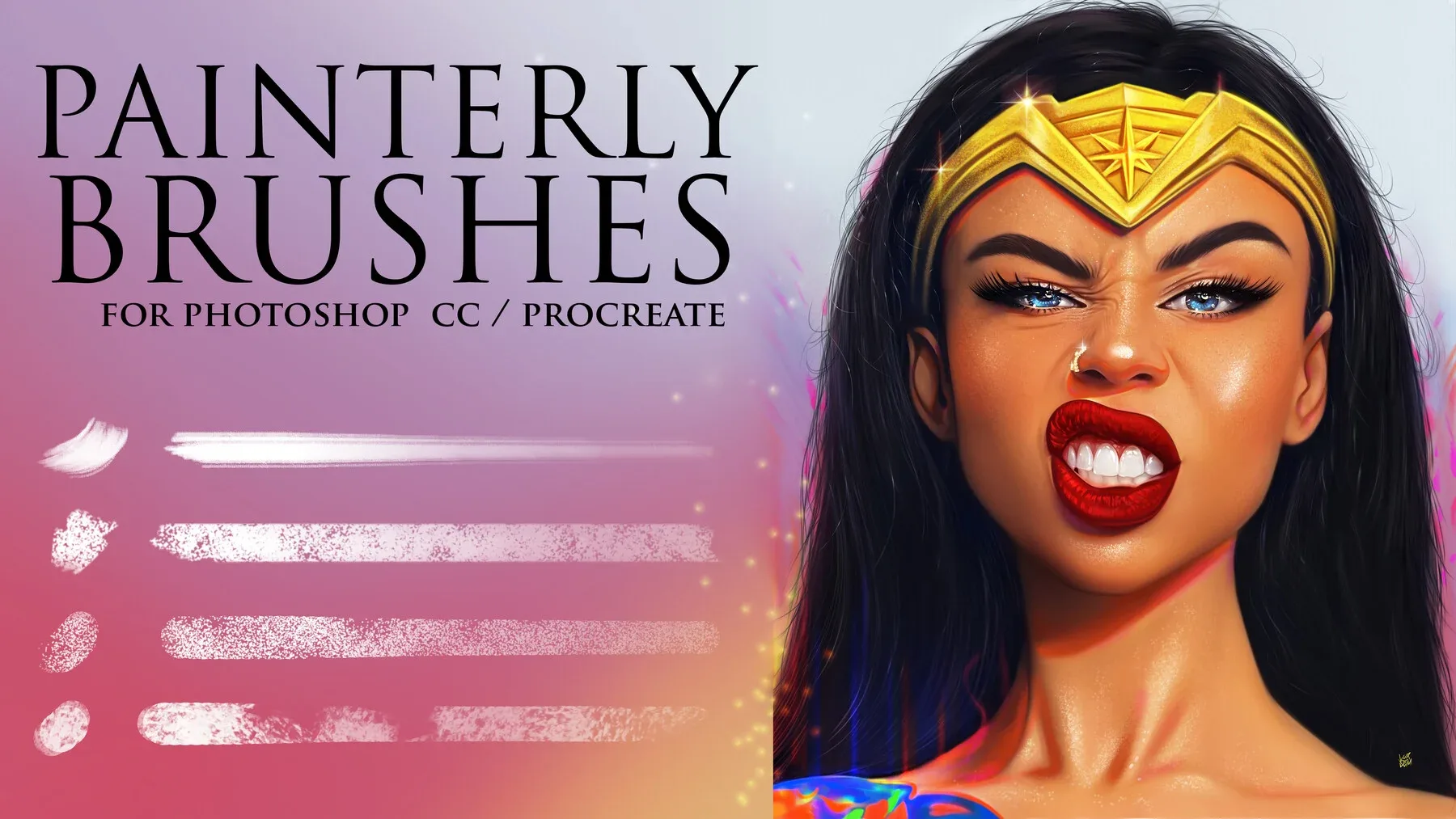 Painterly Brushes for Photoshop and Procreate