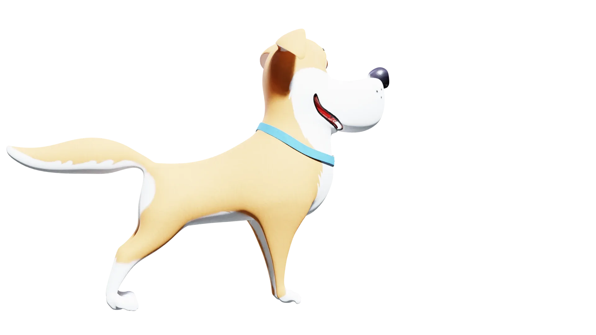 Golden retriever - A cartoon dog rigged animal 3d model for Blender