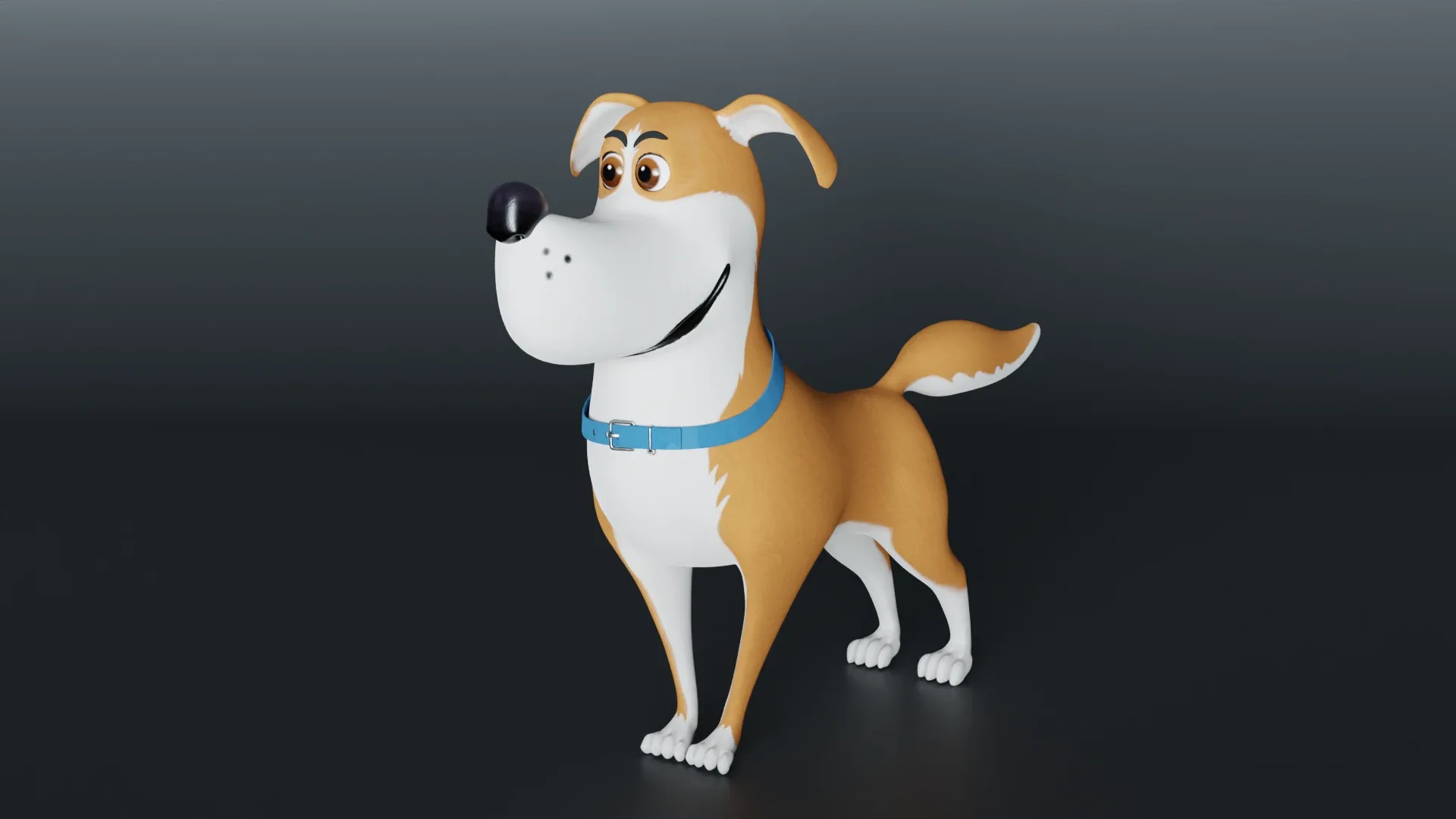 Golden retriever - A cartoon dog rigged animal 3d model for Blender