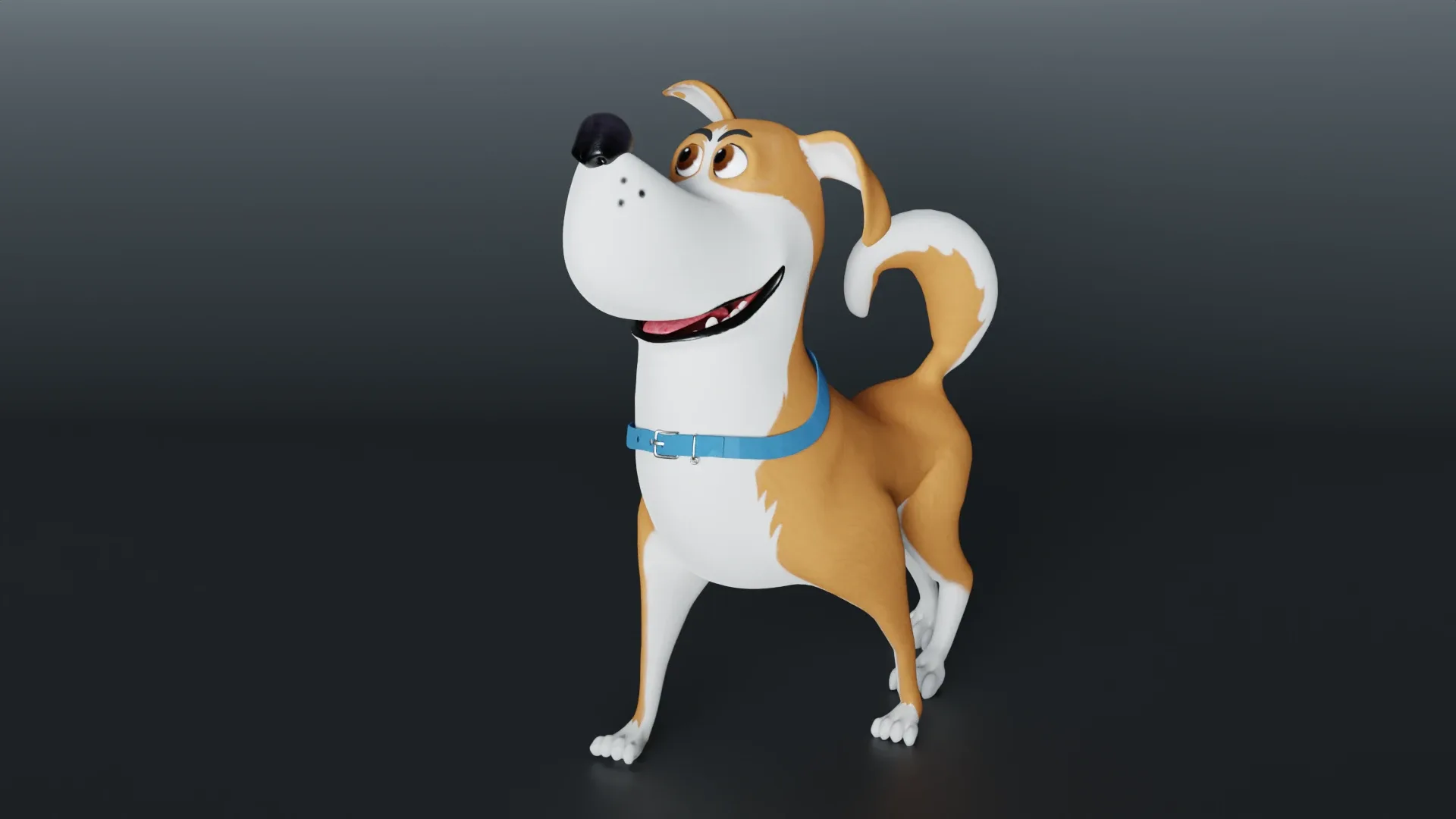 Golden retriever - A cartoon dog rigged animal 3d model for Blender