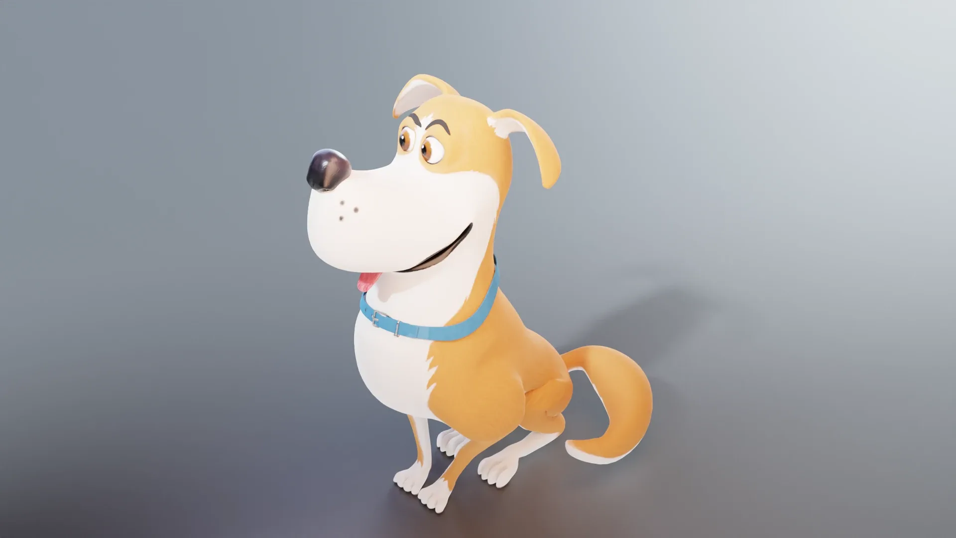 Golden retriever - A cartoon dog rigged animal 3d model for Blender