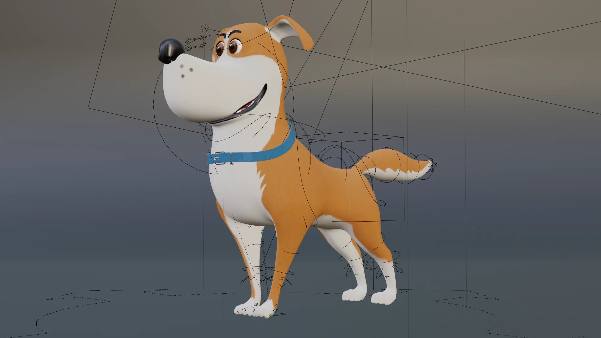 Golden retriever - A cartoon dog rigged animal 3d model for Blender