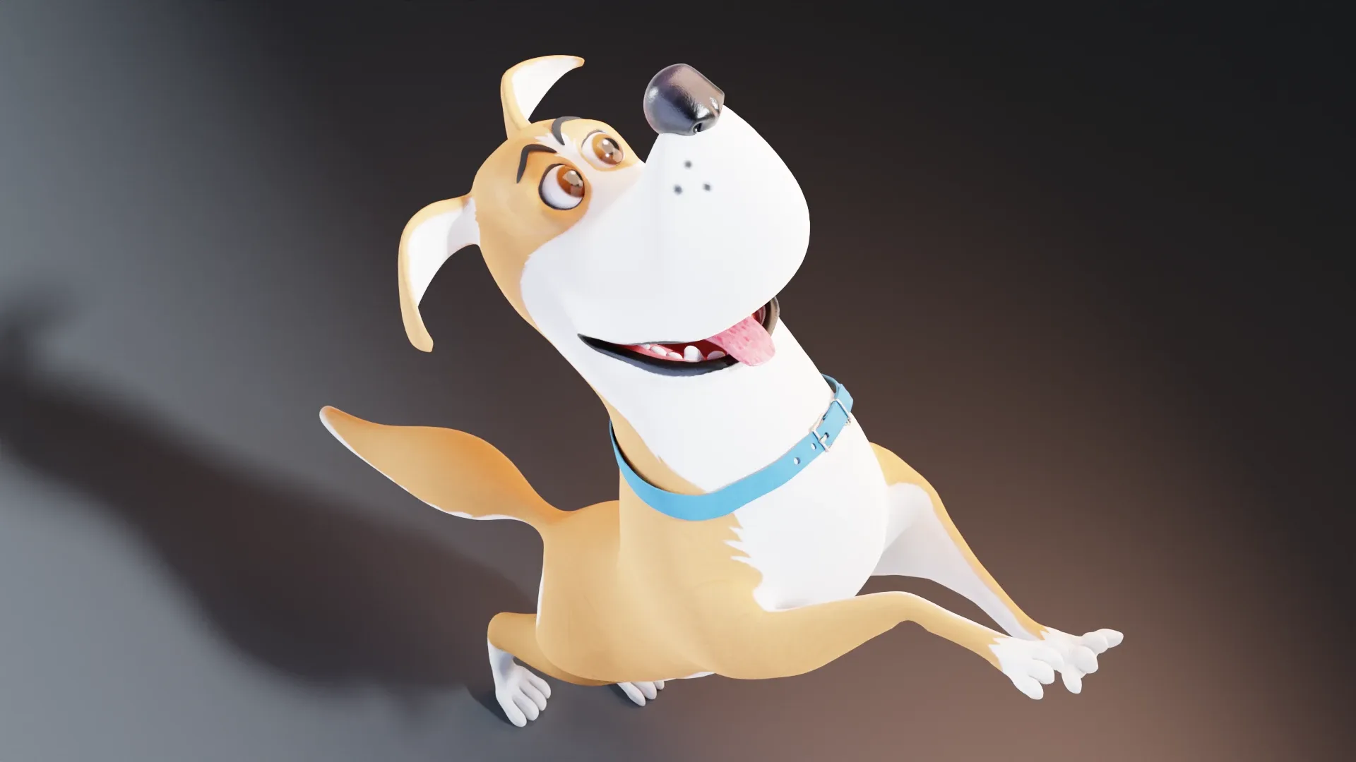 Golden retriever - A cartoon dog rigged animal 3d model for Blender