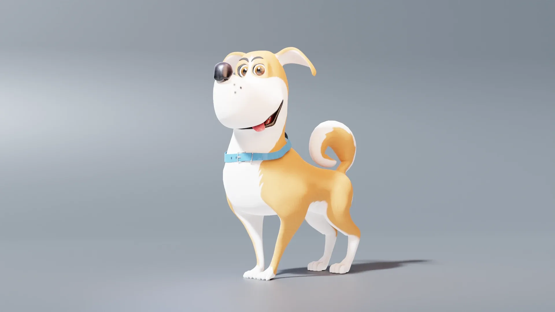 Golden retriever - A cartoon dog rigged animal 3d model for Blender