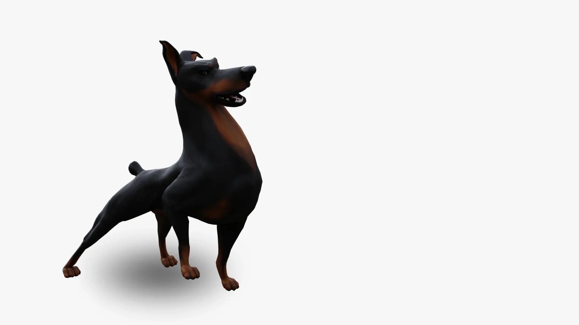 Doberman - stylized Dog rigged character for Blender