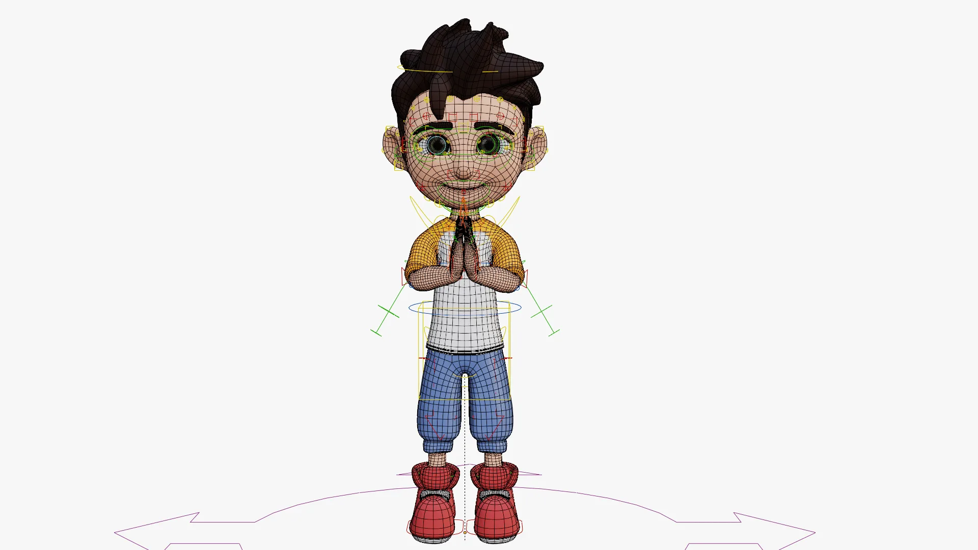 Boy - cartoon character rigged 3d model for Blender