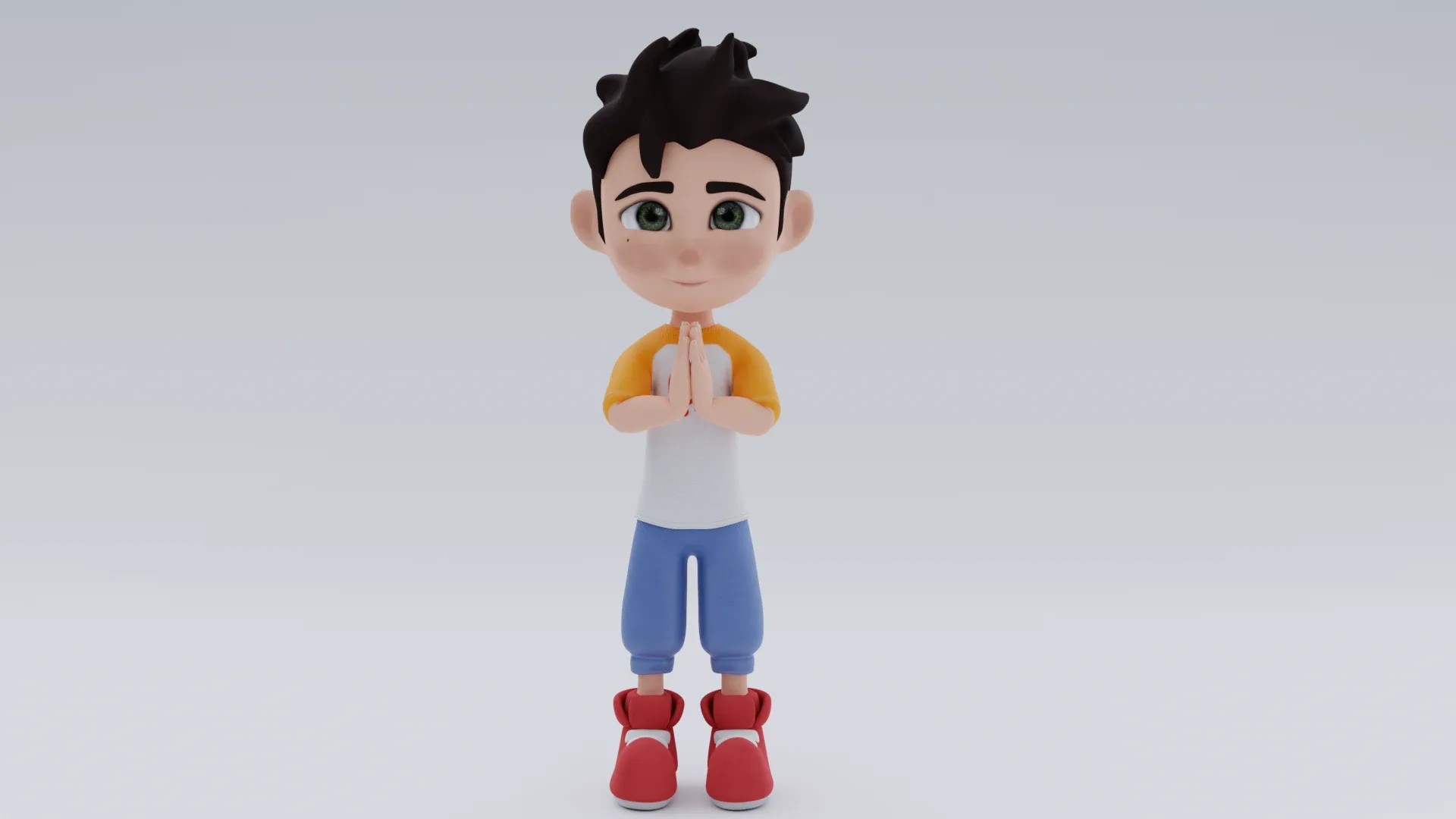 Boy - cartoon character rigged 3d model for Blender