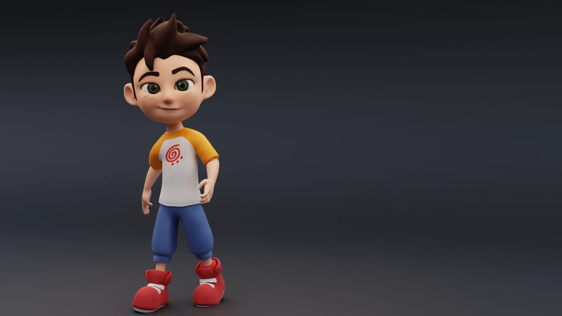 Boy - cartoon character rigged 3d model for Blender