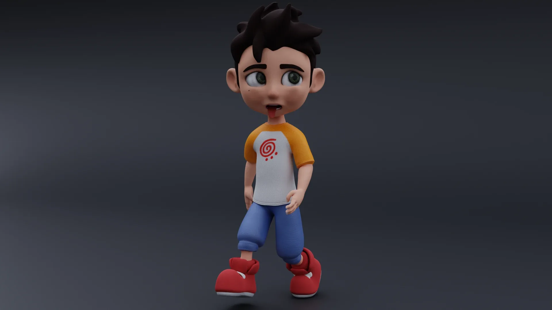 Boy - cartoon character rigged 3d model for Blender