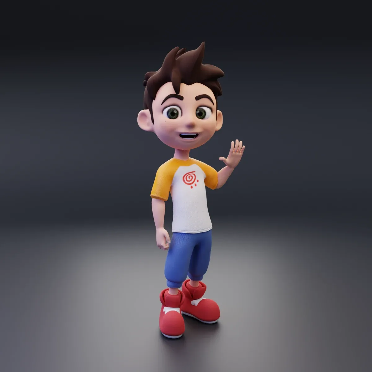 Boy - cartoon character rigged 3d model for Blender