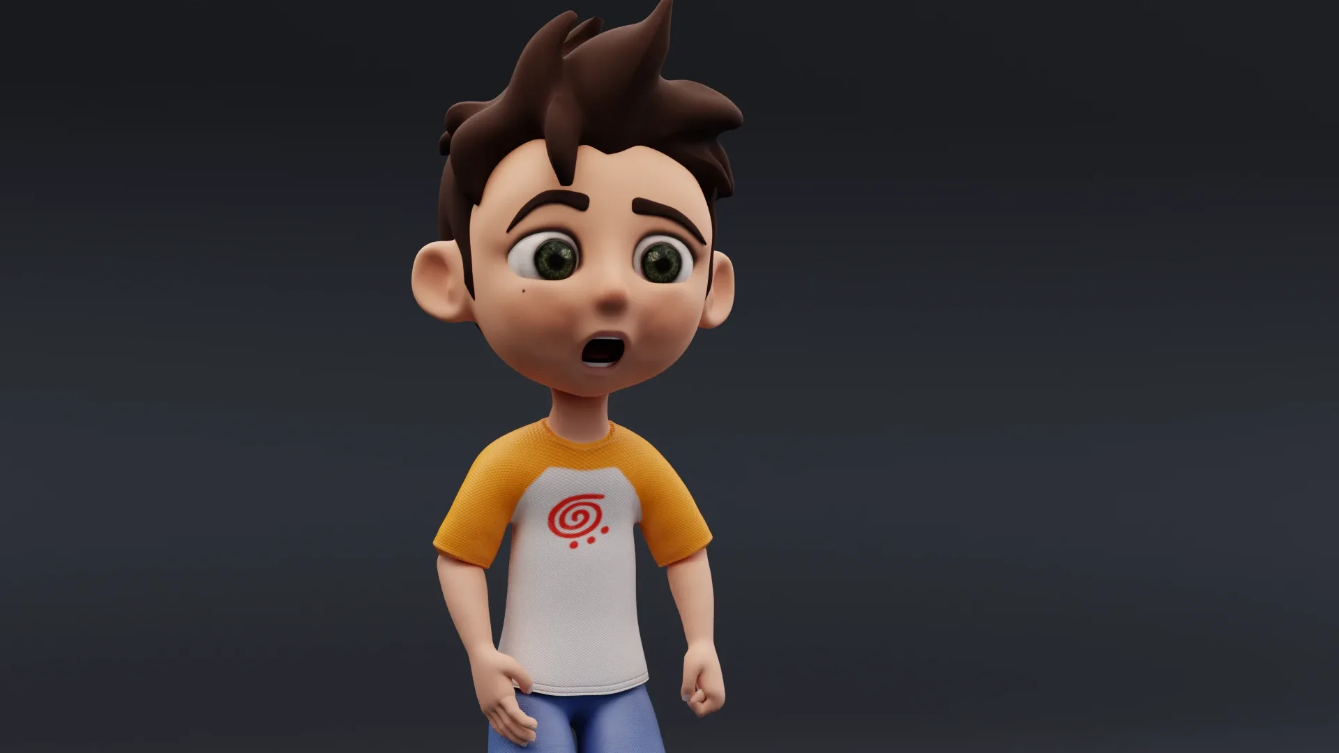 Boy - cartoon character rigged 3d model for Blender