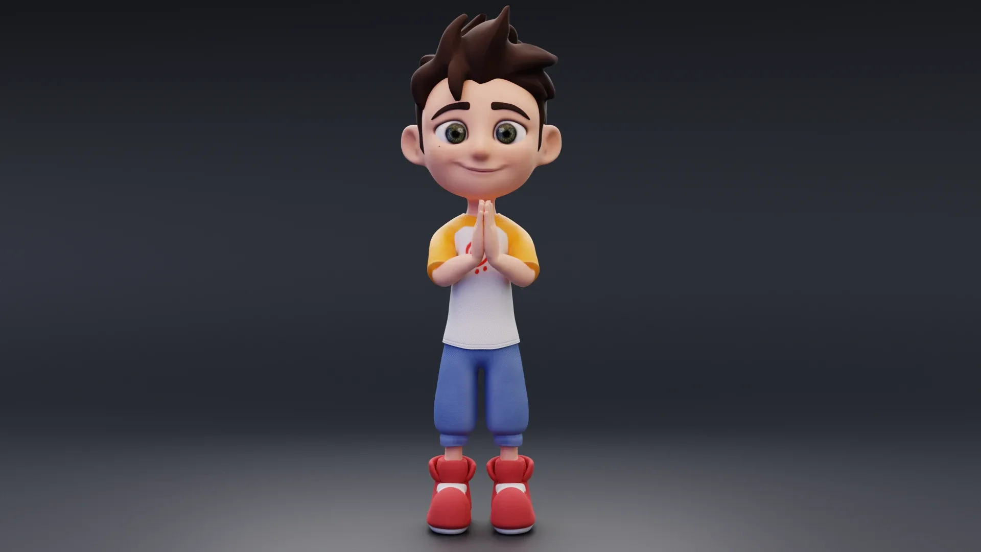 Boy - cartoon character rigged 3d model for Blender