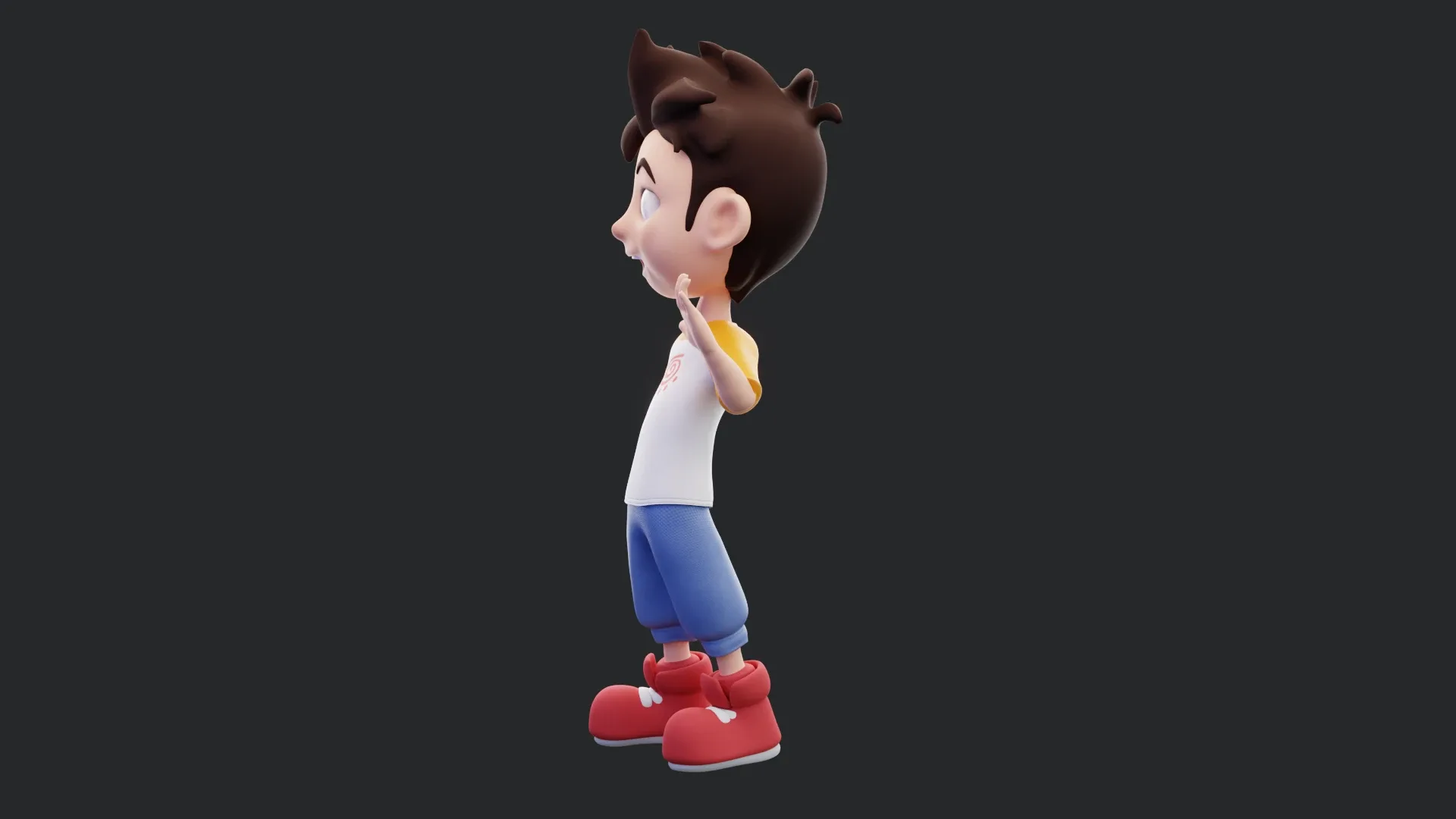 Boy - cartoon character rigged 3d model for Blender