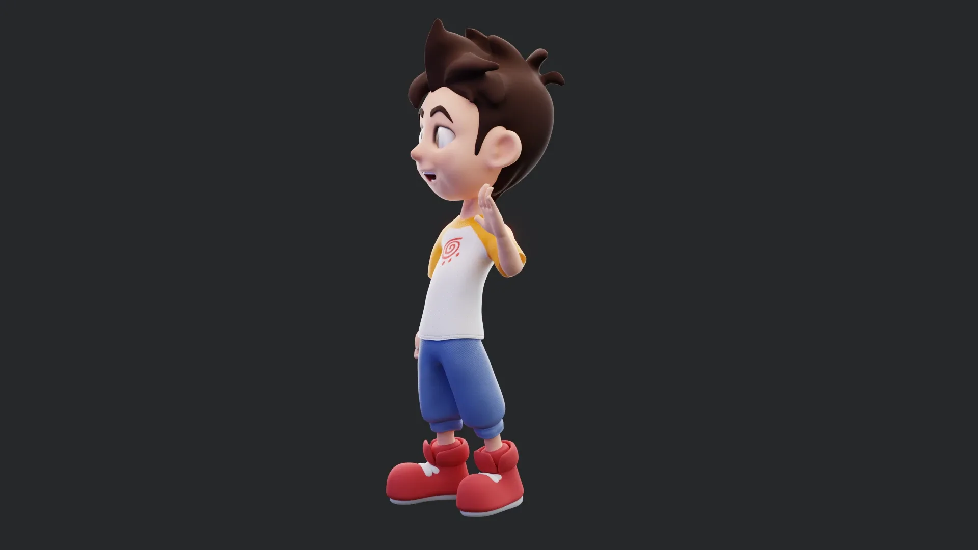 Boy - cartoon character rigged 3d model for Blender