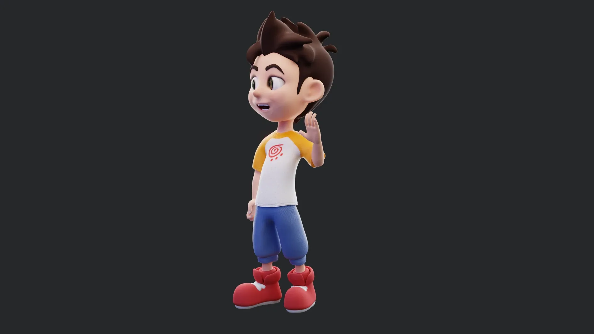 Boy - cartoon character rigged 3d model for Blender