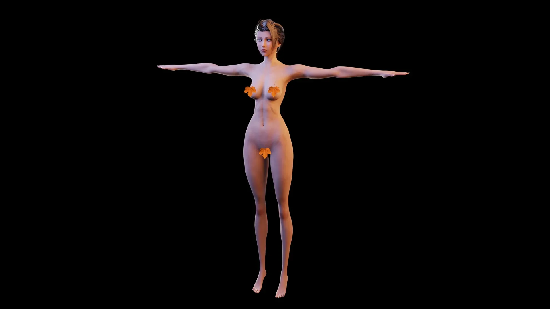 Super heroine model - stylized female rigged character for blender