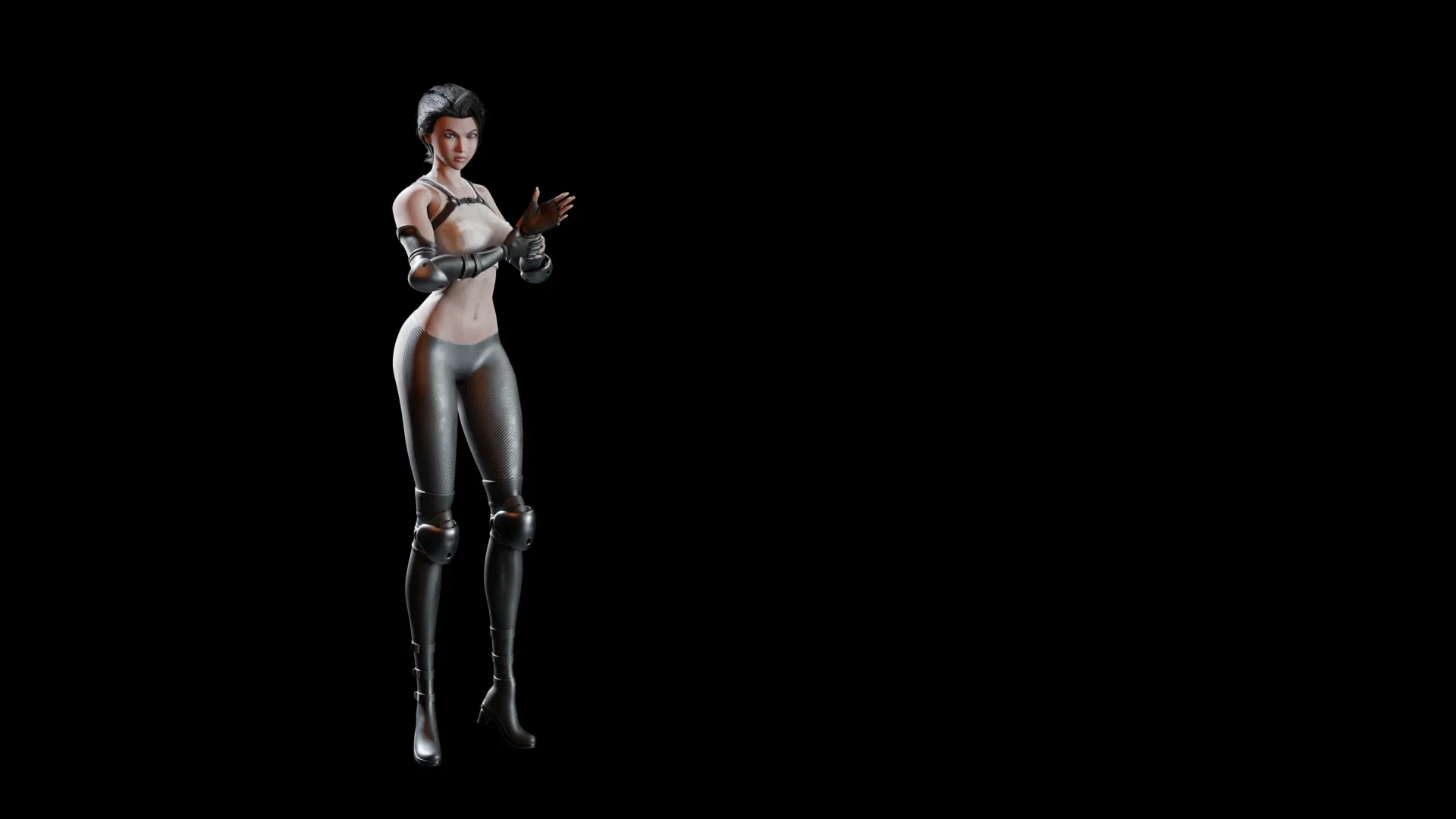 Super heroine model - stylized female rigged character for blender