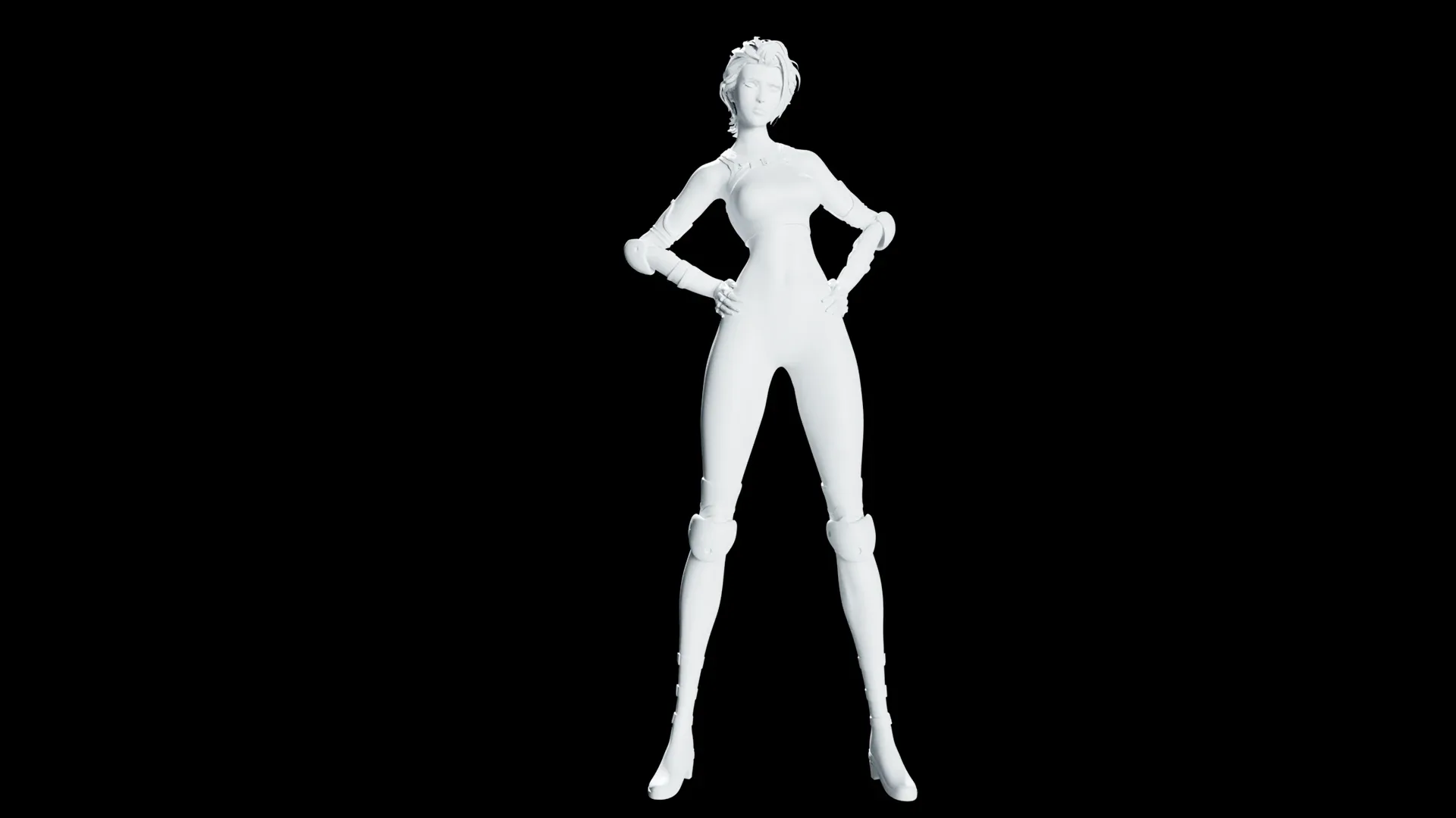 Super heroine model - stylized female rigged character for blender