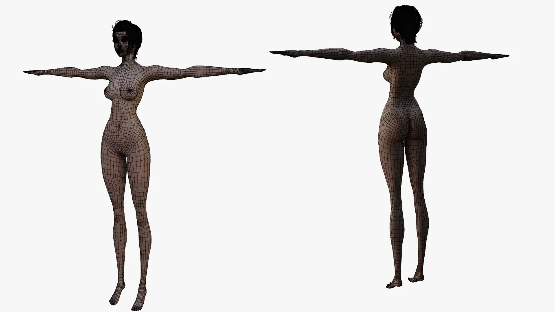 Super heroine model - stylized female rigged character for blender