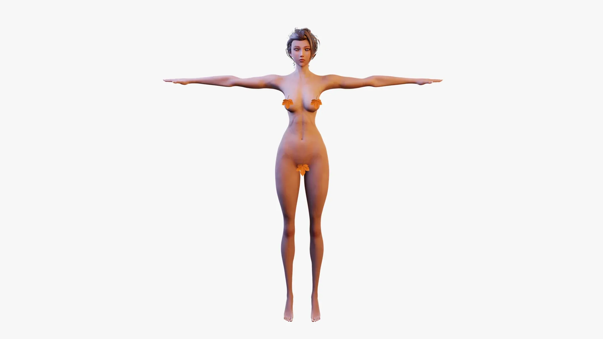 Super heroine model - stylized female rigged character for blender