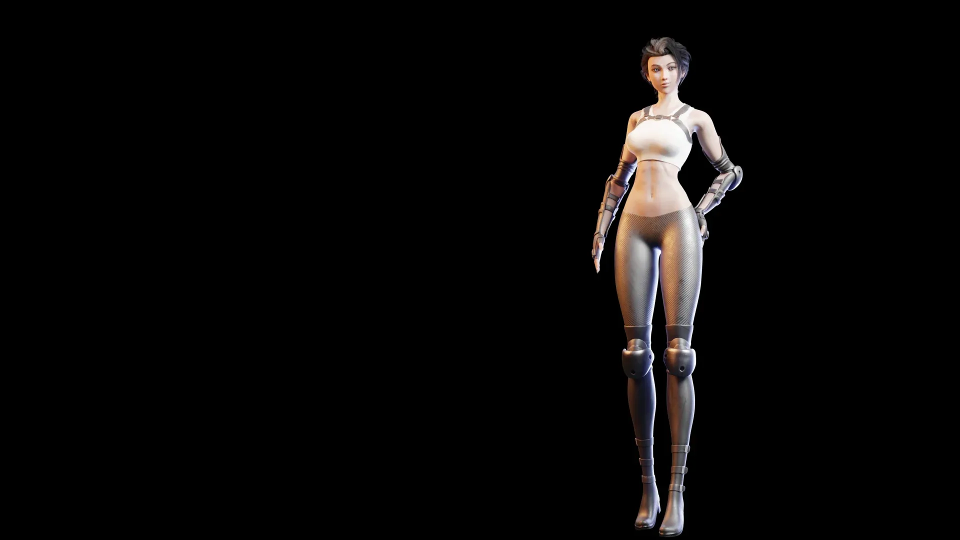 Super heroine model - stylized female rigged character for blender