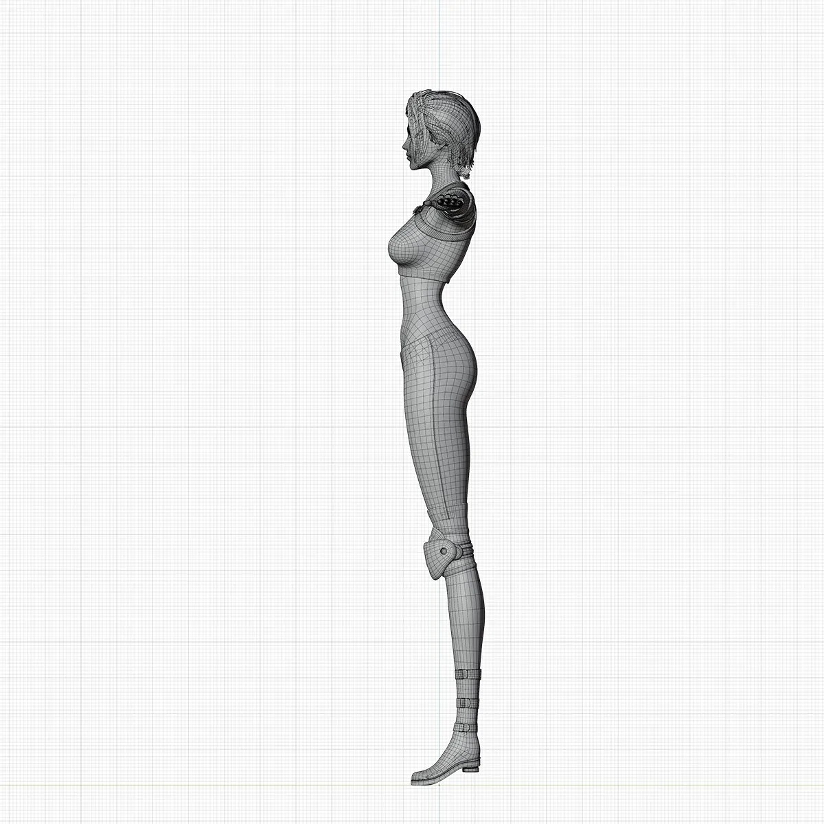 Super heroine model - stylized female rigged character for blender