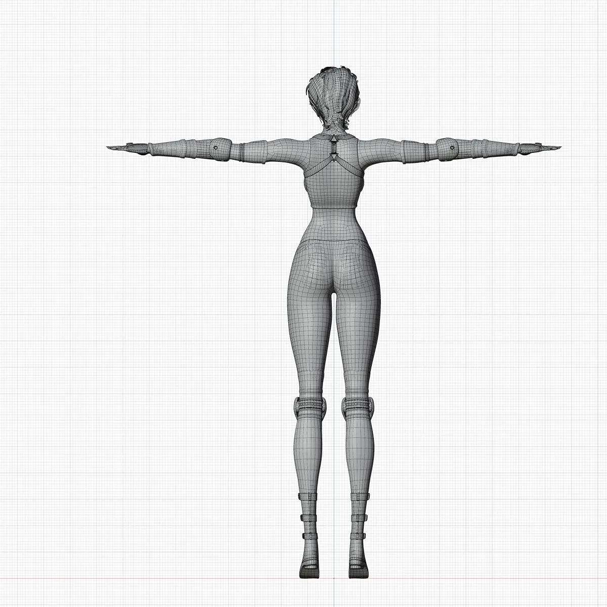 Super heroine model - stylized female rigged character for blender