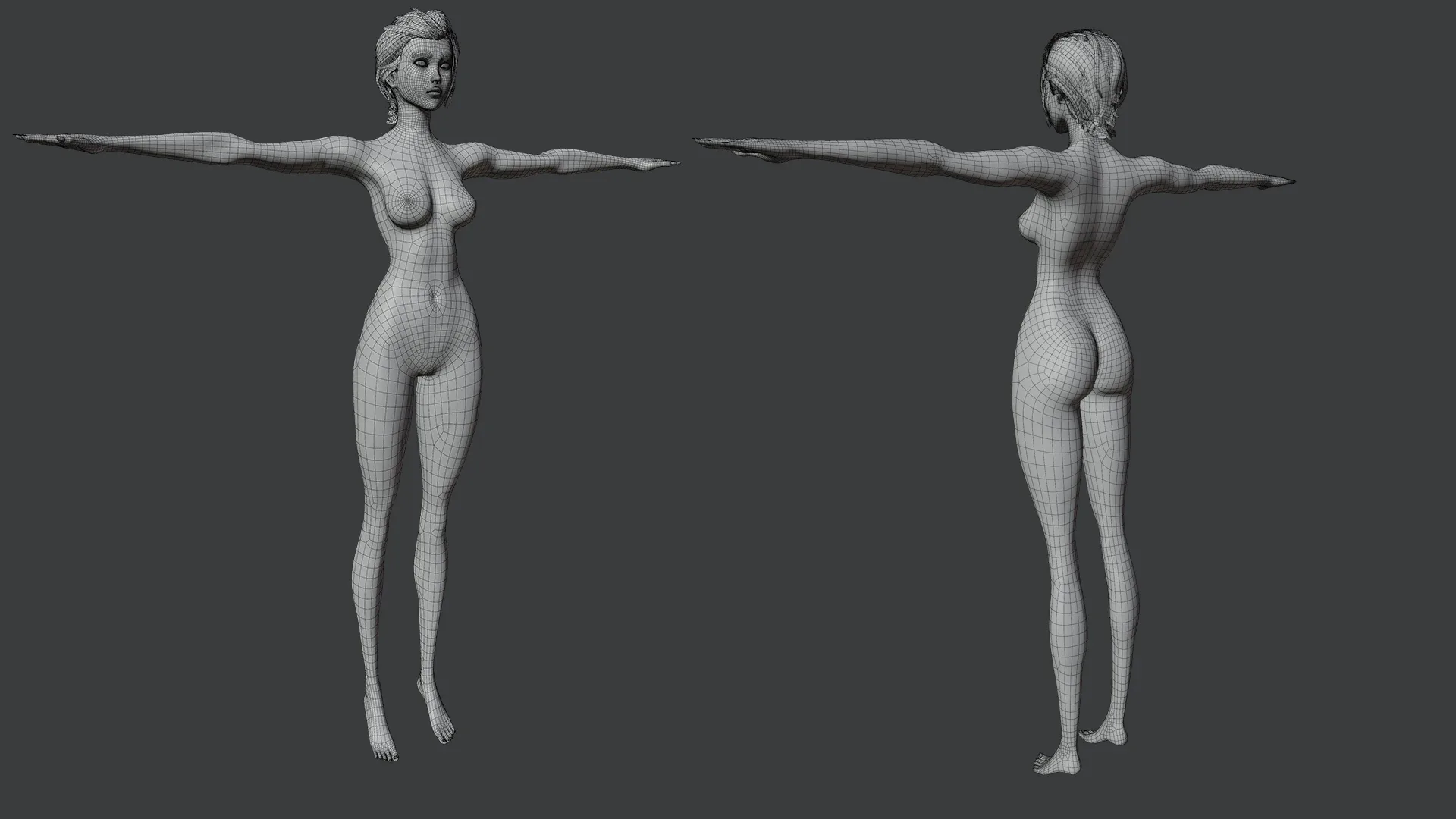 Super heroine model - stylized female rigged character for blender