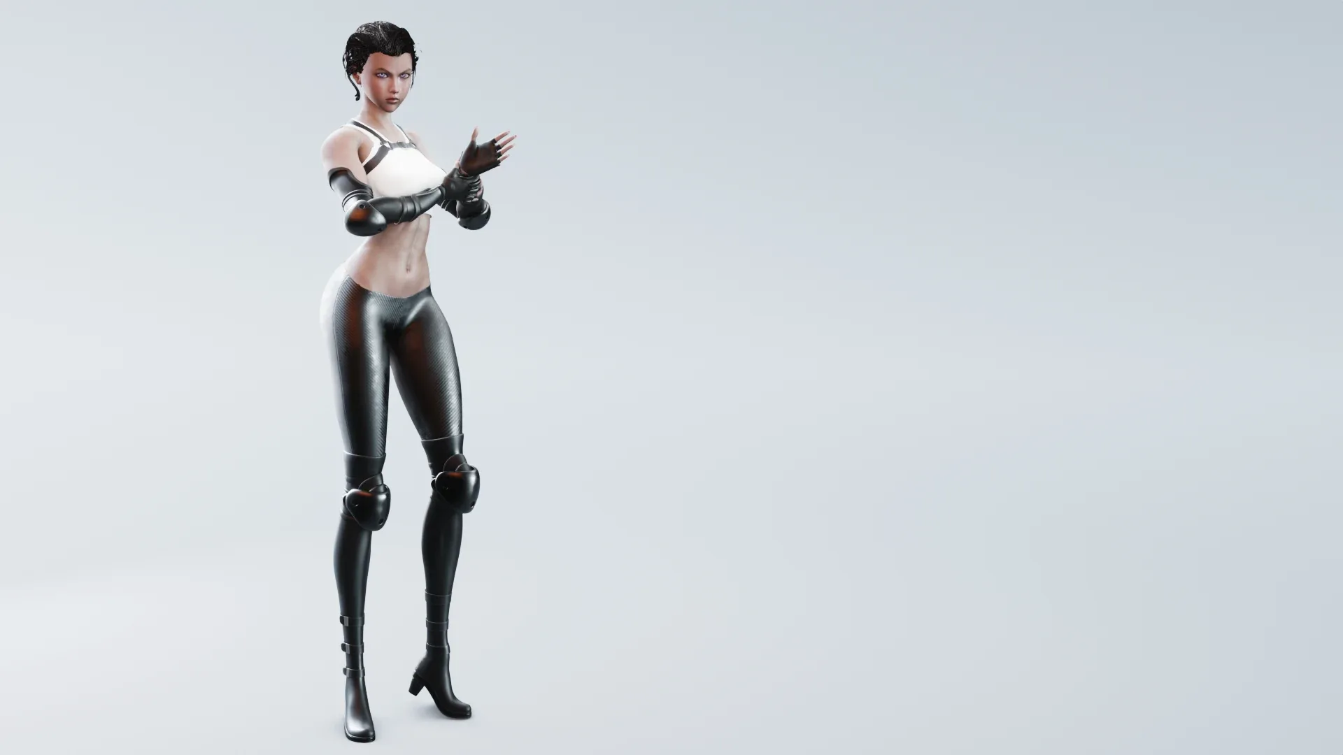 Super heroine model - stylized female rigged character for blender