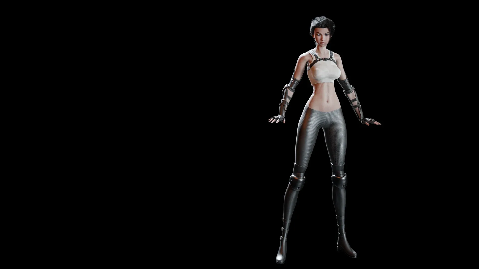 Super heroine model - stylized female rigged character for blender