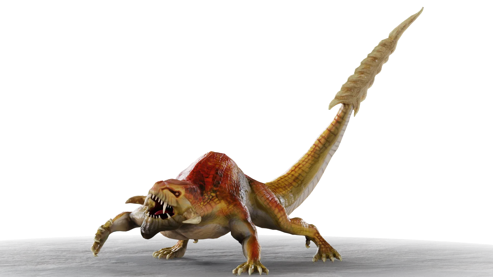 Earth dragon model - reptile monster rigged creature for Blender