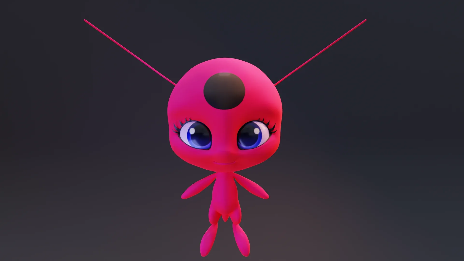 Tikki - Kwami from miraculous ladybug A rigged character for Blender