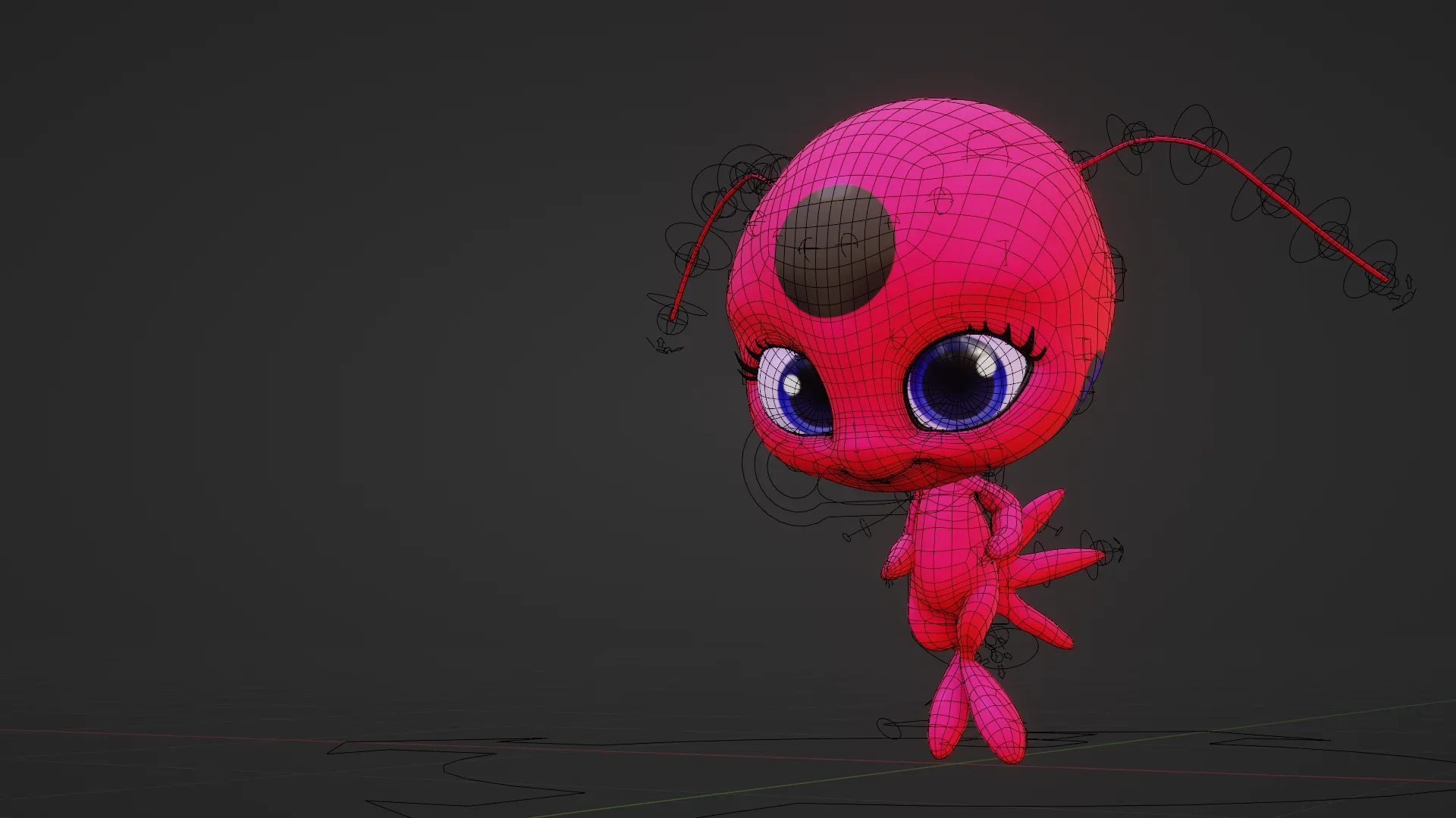 Tikki - Kwami from miraculous ladybug A rigged character for Blender