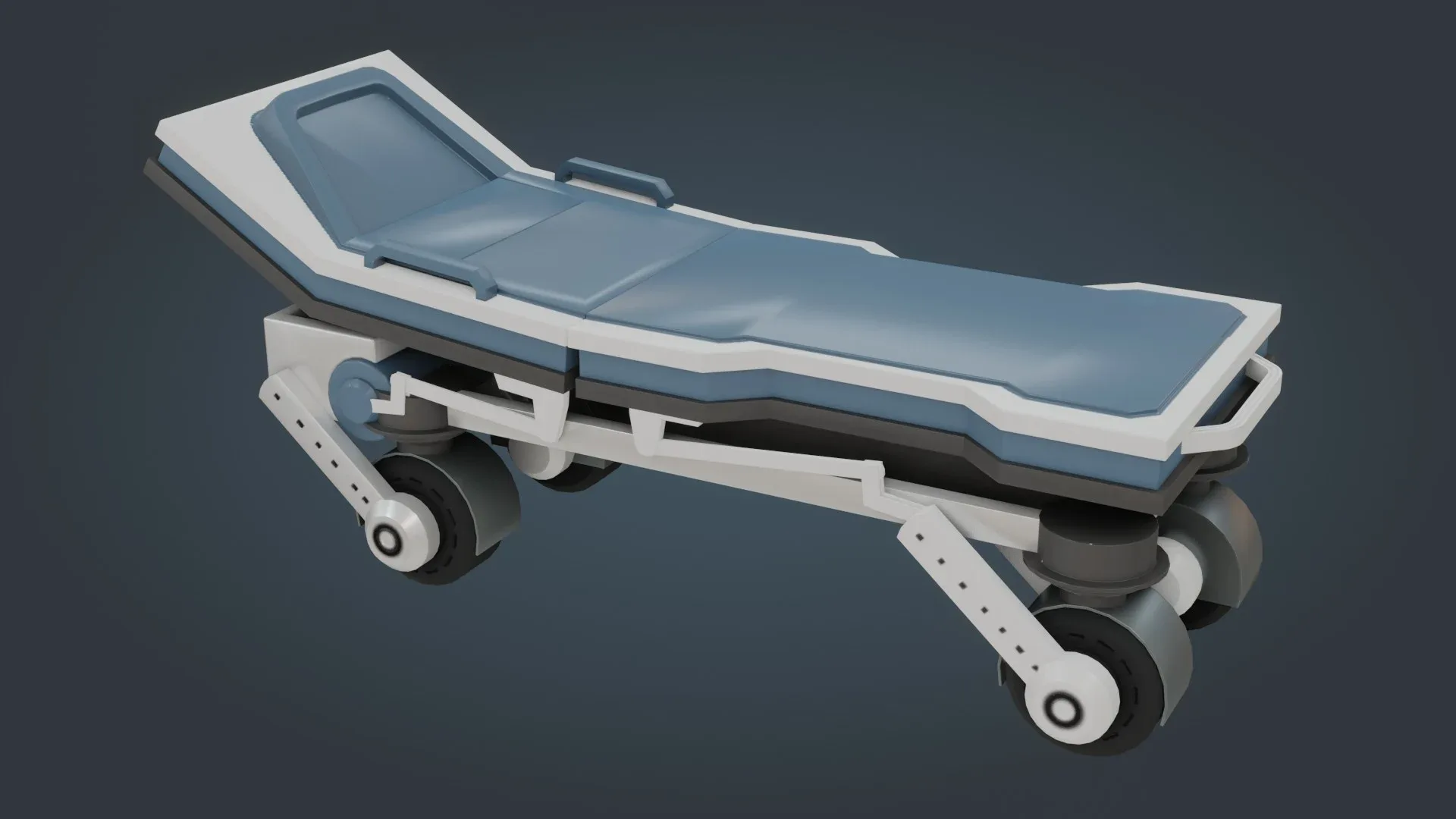 Hospital Stretcher - Low Poly - Game Ready - PBR