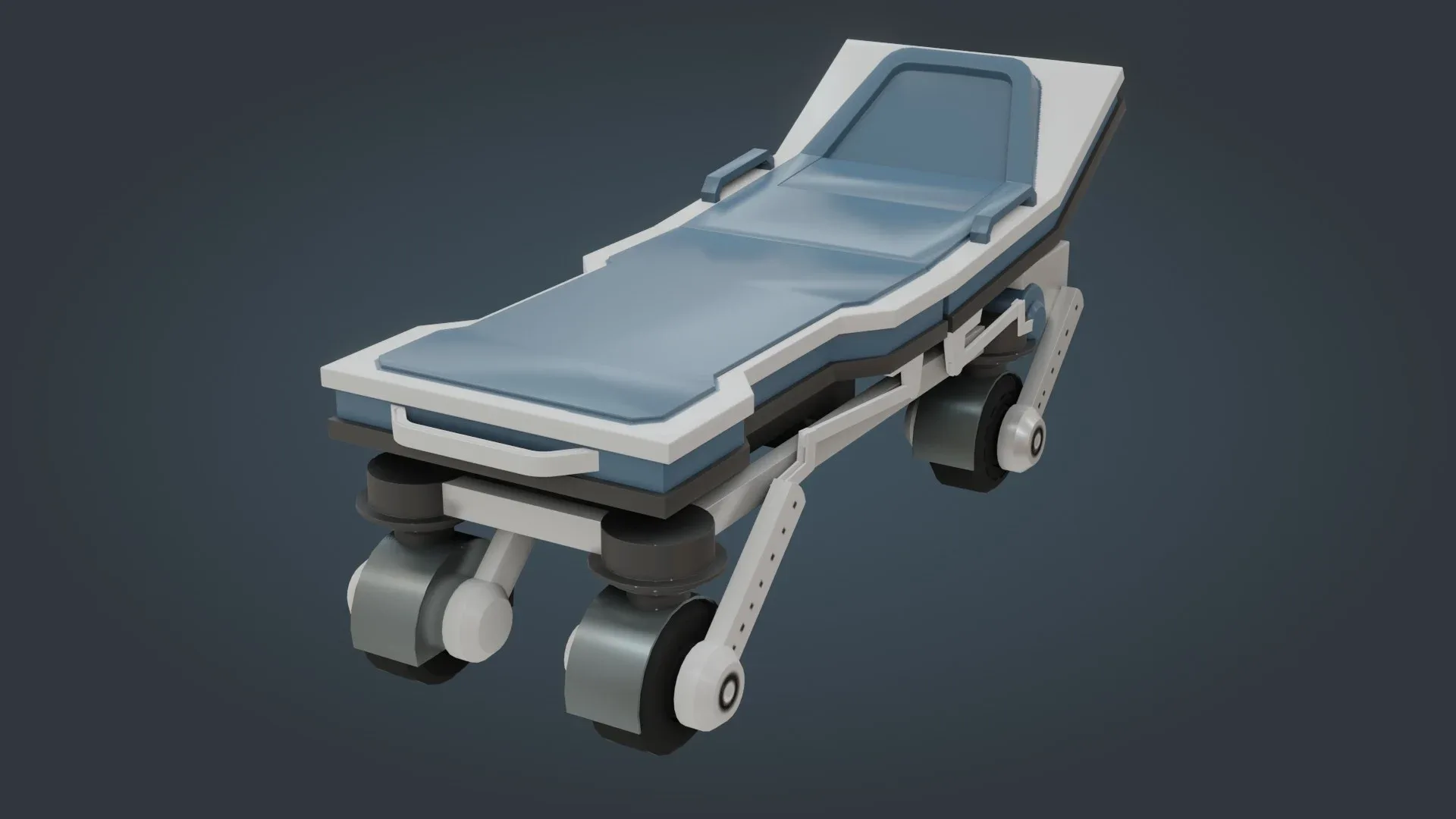 Hospital Stretcher - Low Poly - Game Ready - PBR