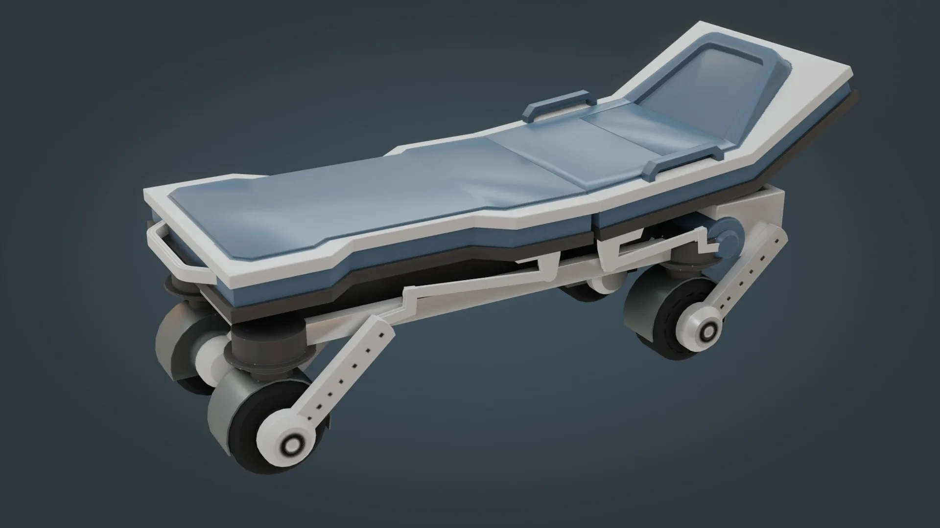 Hospital Stretcher - Low Poly - Game Ready - PBR