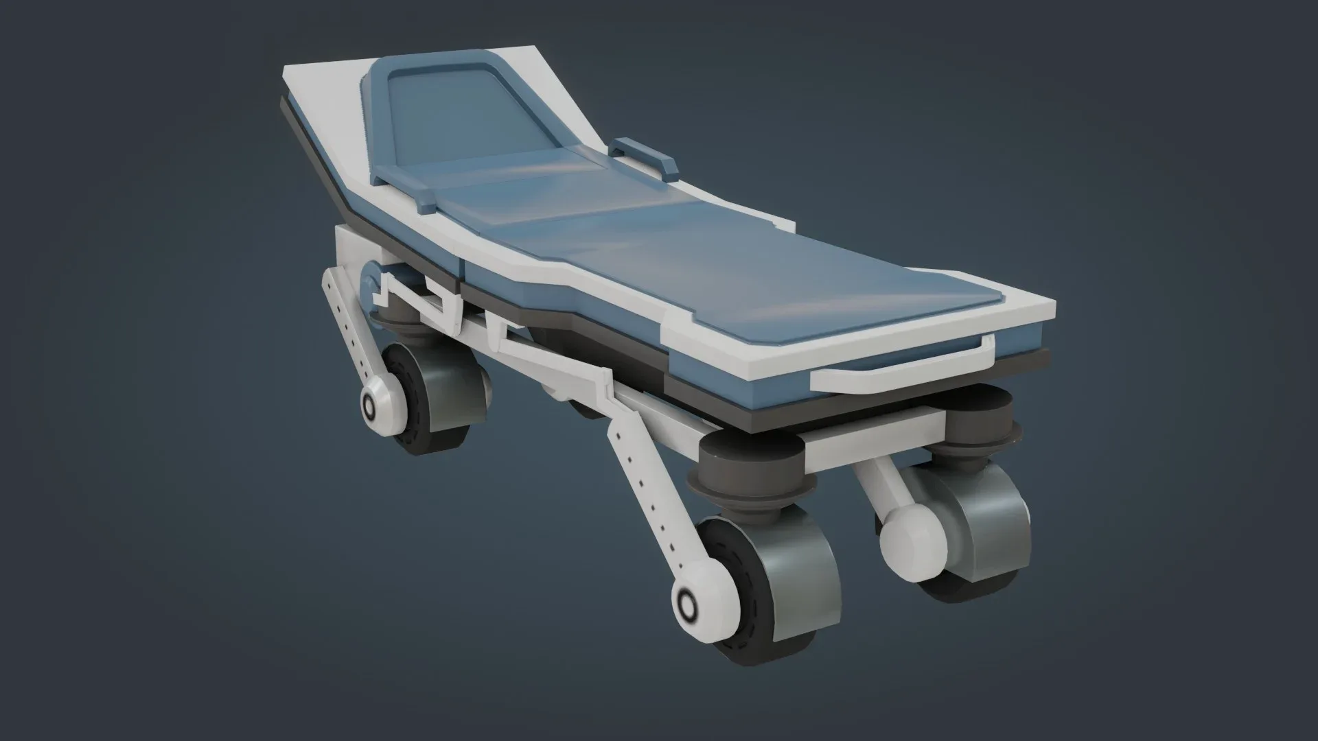 Hospital Stretcher - Low Poly - Game Ready - PBR