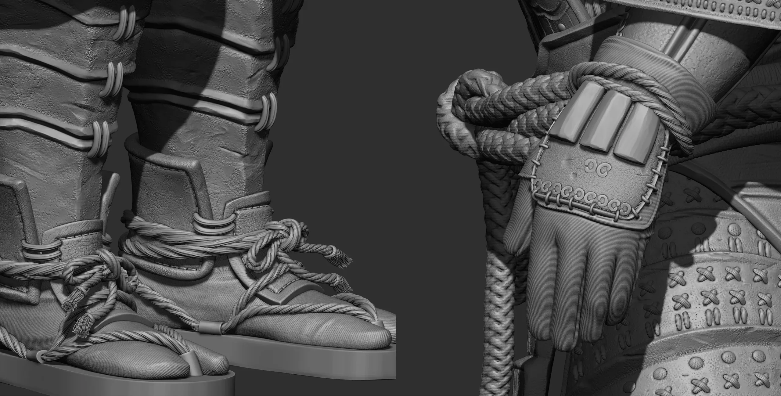 Highpoly Samurai Character Sculpted in Zbrush 2019 Highpoly