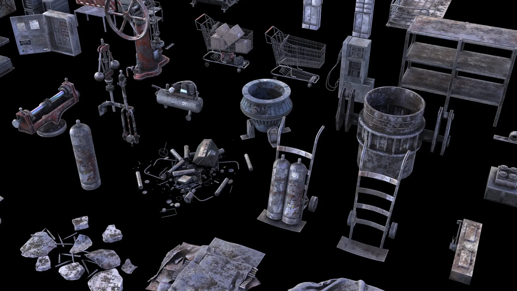 PBR Industrial Kitbash V2 - 200+ Models (Free Sample)