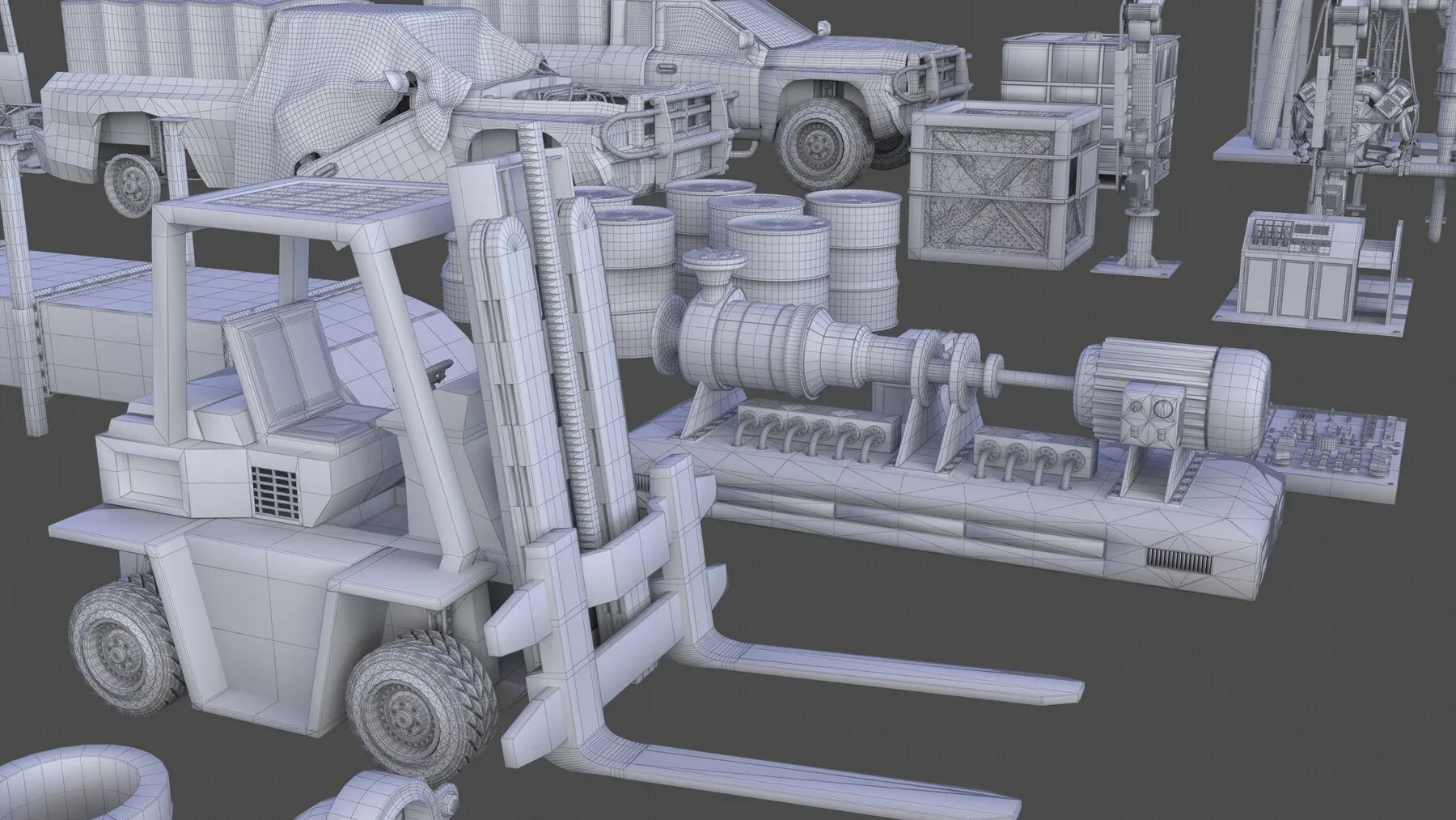 PBR Industrial Kitbash V2 - 200+ Models (Free Sample)