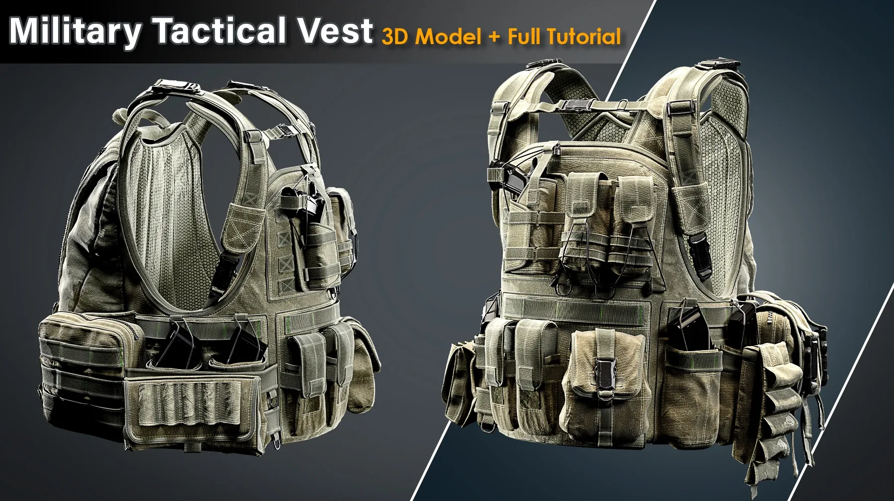 Military Tactical Vest / Full Tutorial + 3D Model