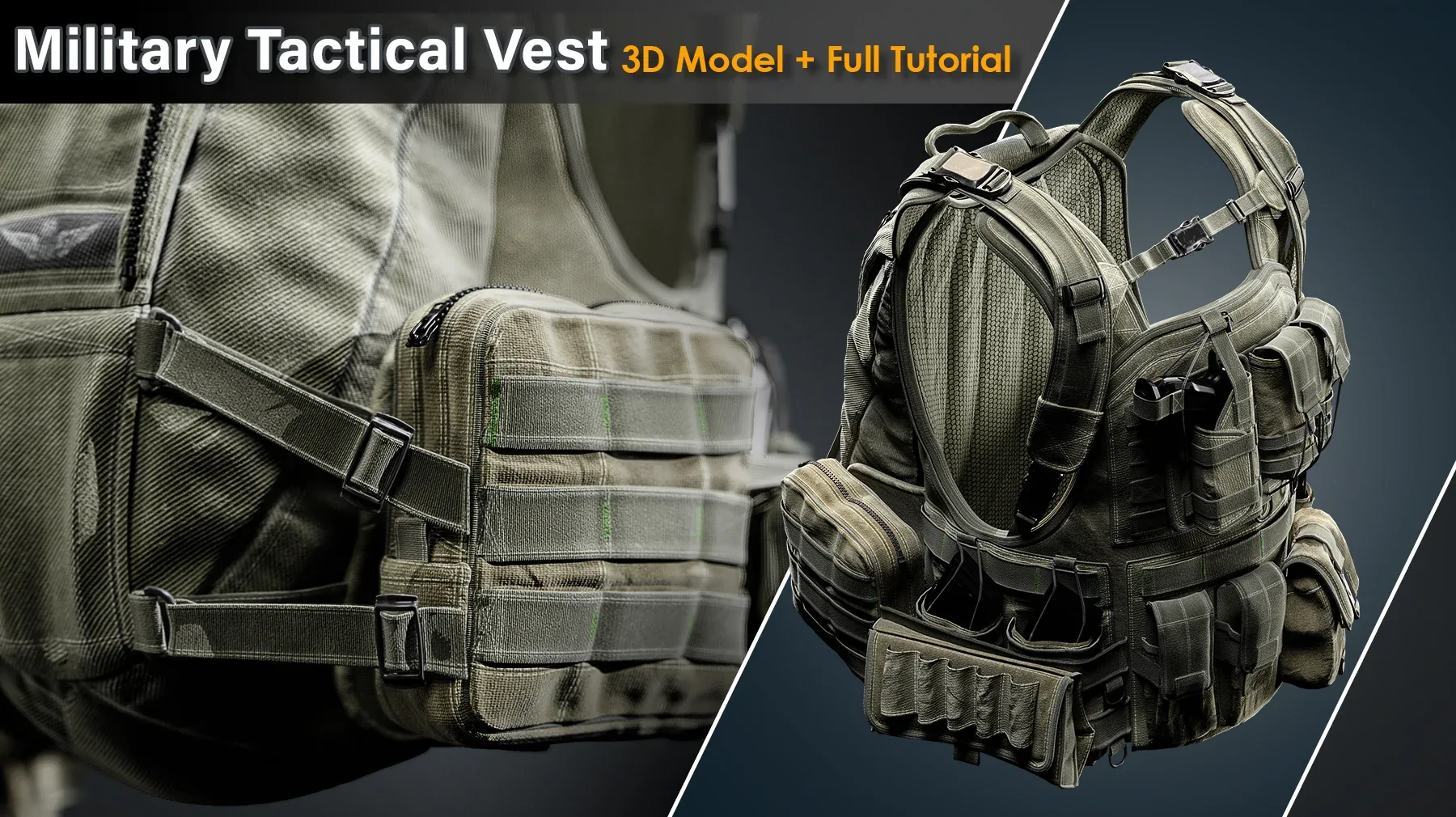 Military Tactical Vest / Full Tutorial + 3D Model