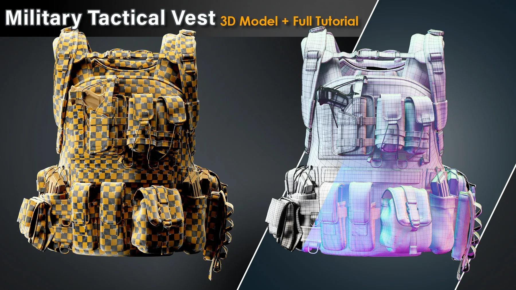 Military Tactical Vest / Full Tutorial + 3D Model