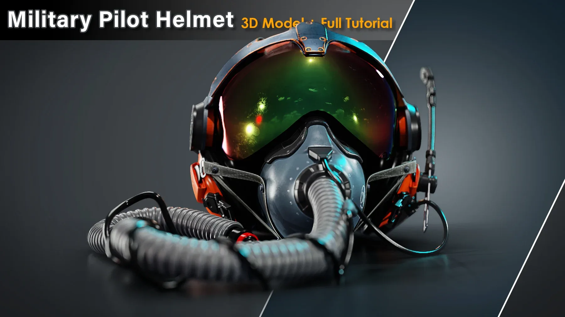 Military Pilot Helmet / Full Tutorial + 3D Model