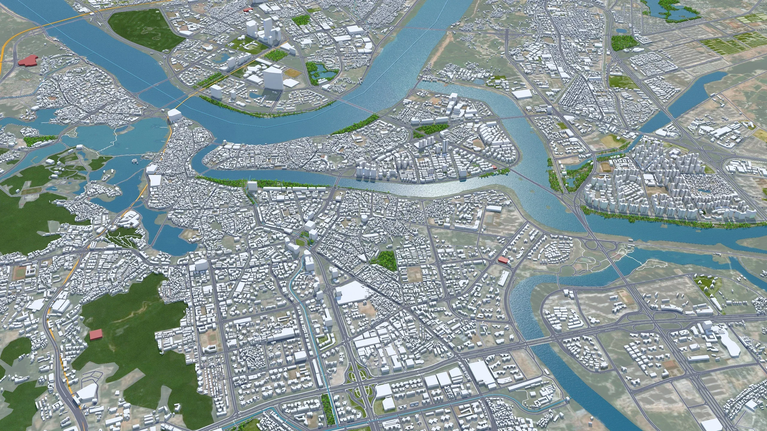 Huizhou city Guangdong Province China 3d model 80km