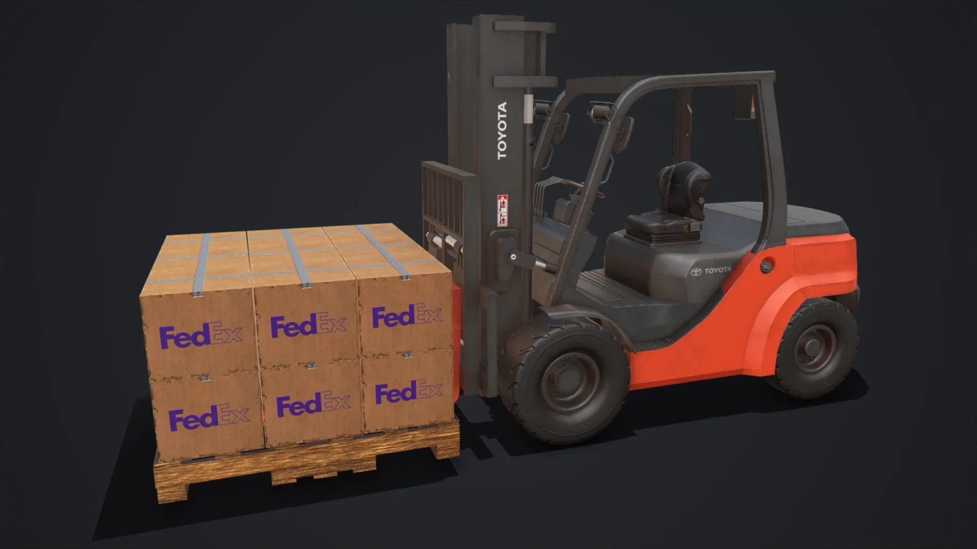 Toyota Pneumatic Tire Forklift with Boxes